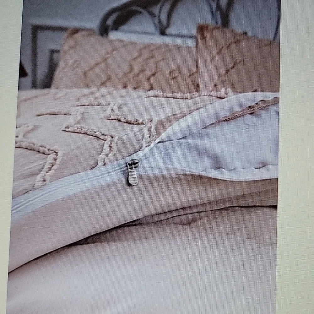 Finores  3 pc tan Duvet cover set Queen Boho All Season Shabby Chic NEW IN BAG